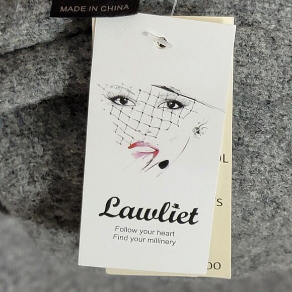 Lawliet Hat Womens Gray 100% Wool Bonnet Bucket 1920s Style Collapsible Cloche - Picture 9 of 12